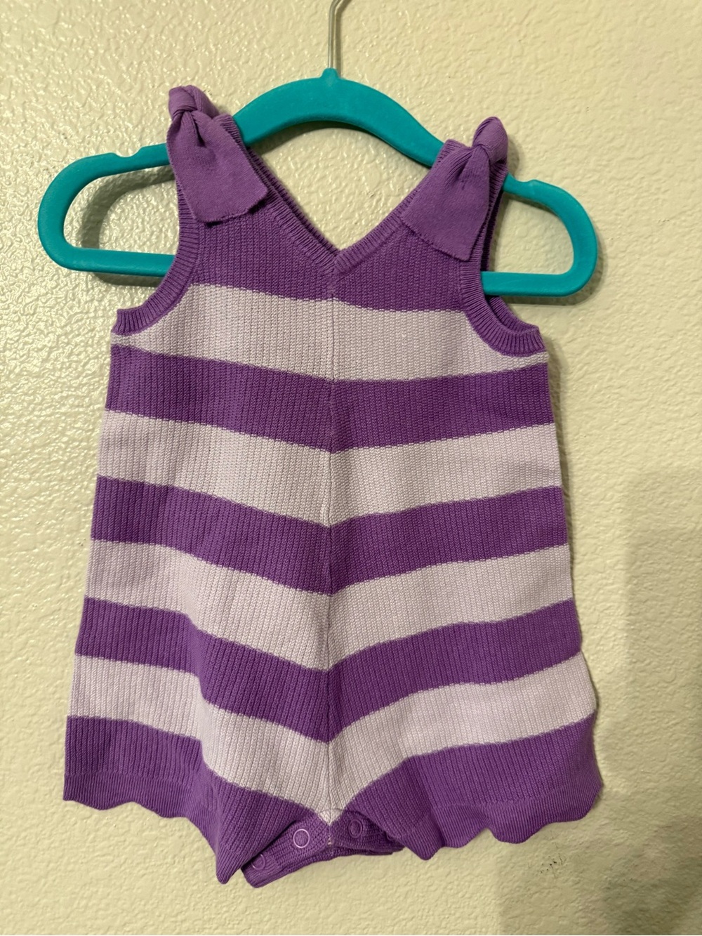 Tucker + Tate Purple and Light Lilac Striped Knit Romper
